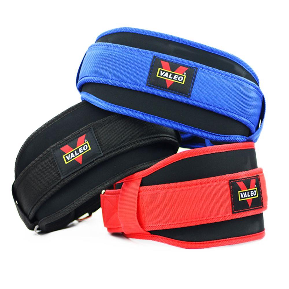 Nylon fitness belt for weightlifting v modré, černé a červené barvě od značky Valeo.