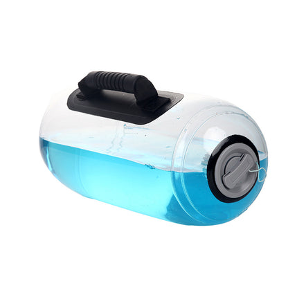 transparent water dumbbell for fitness, fitness equipment with a clear design and handle.