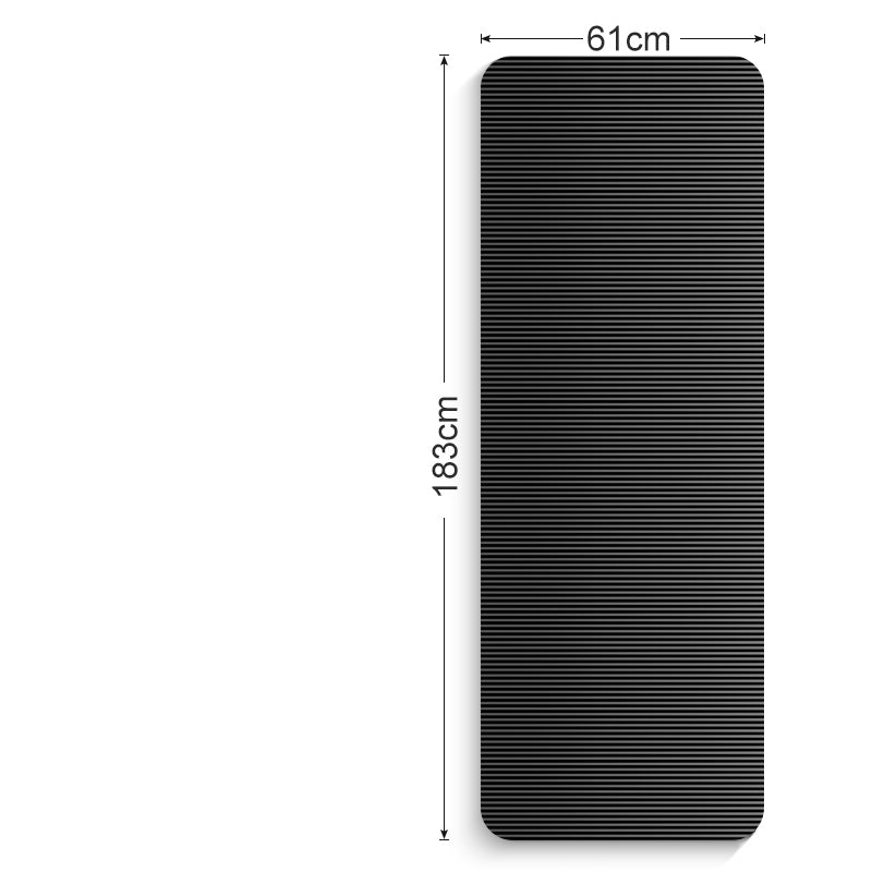 10mm fitness yoga mat v černé barvě s rozměry 61x183 cm a tloušťkou 10 mm