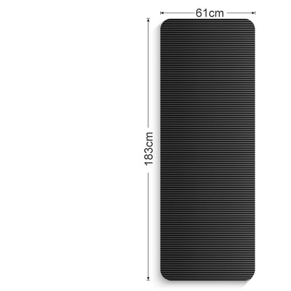10mm fitness yoga mat v černé barvě s rozměry 61x183 cm a tloušťkou 10 mm