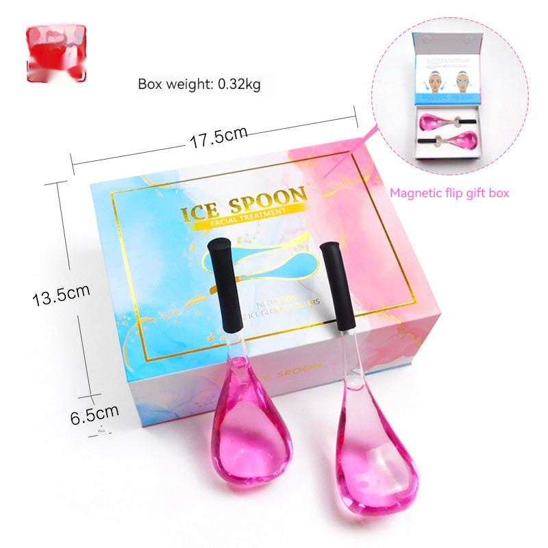 Sada beauty spoon ice wave instrument v magnetickém dárkovém boxu, ideální pro ošetření pleti.