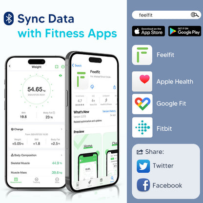 inteligentní domácí váha tuku synchronizace dat s fitness aplikacemi na smartphonech