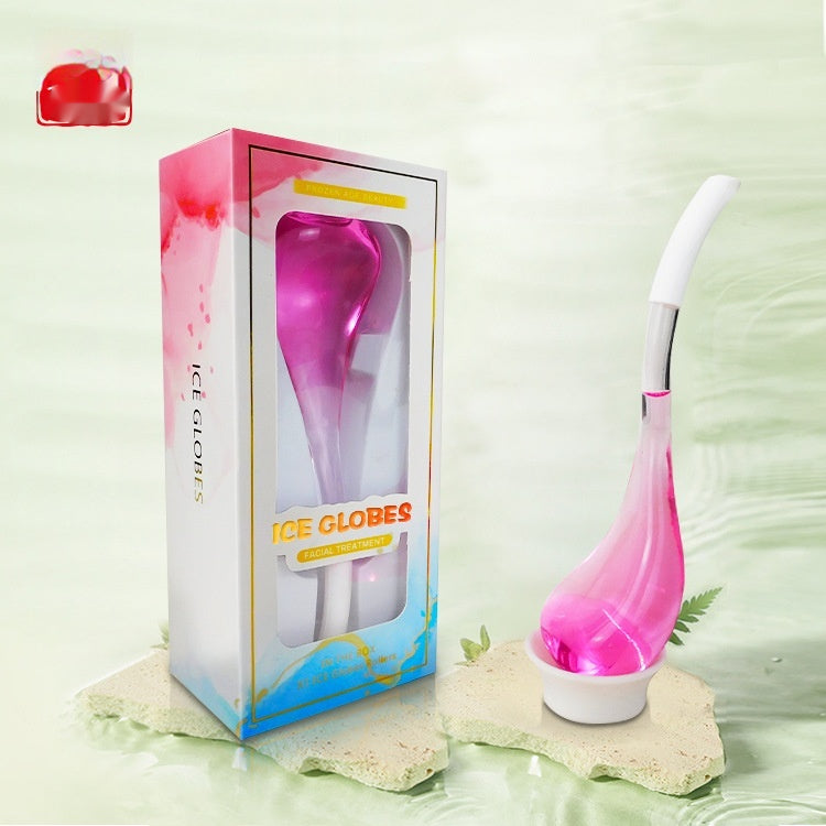 beauty spoon ice wave instrument v balení s růžovou masážní lžící pro vylepšení pleti a zdravější vzhled