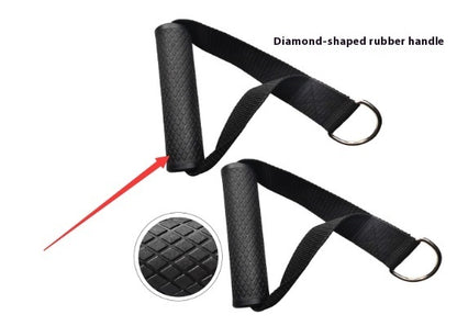 Fitness resistance band for strength training s diamantovým tvarovaným gumovým držadlem.