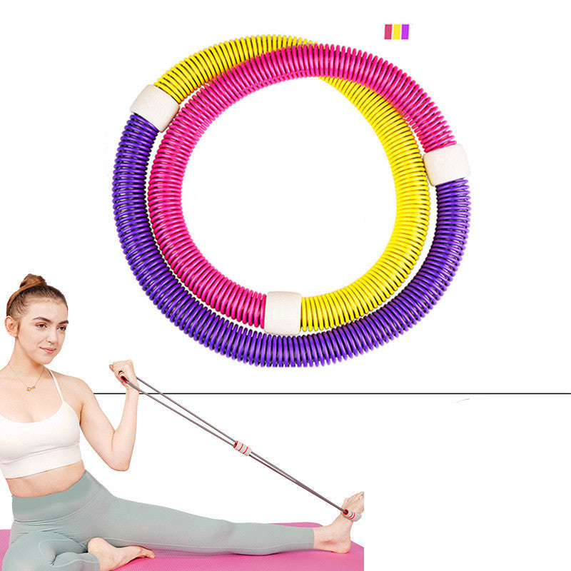Fitness hoop for weight loss s barevnými kruhy pro cvičení a zpevnění těla doma.