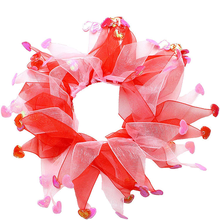 slavnostní dekorace pro domácí mazlíčky s Valentýnským obvazem a srdíčky, Valentýnské pet hairband decoration