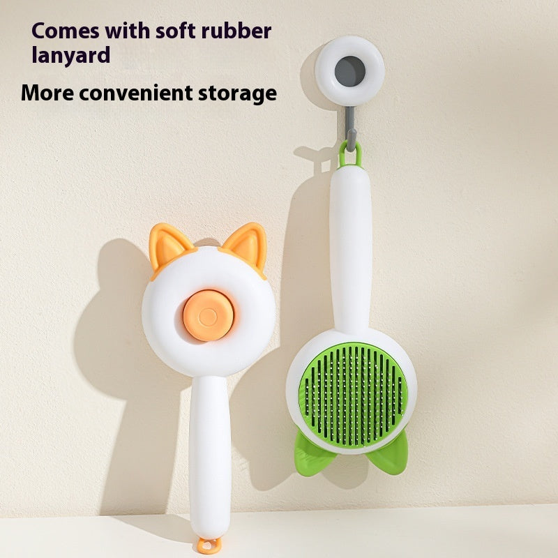 self cleaning pet hair remover comb s funkcí měkkého gumového lanýže pro snadné skladování