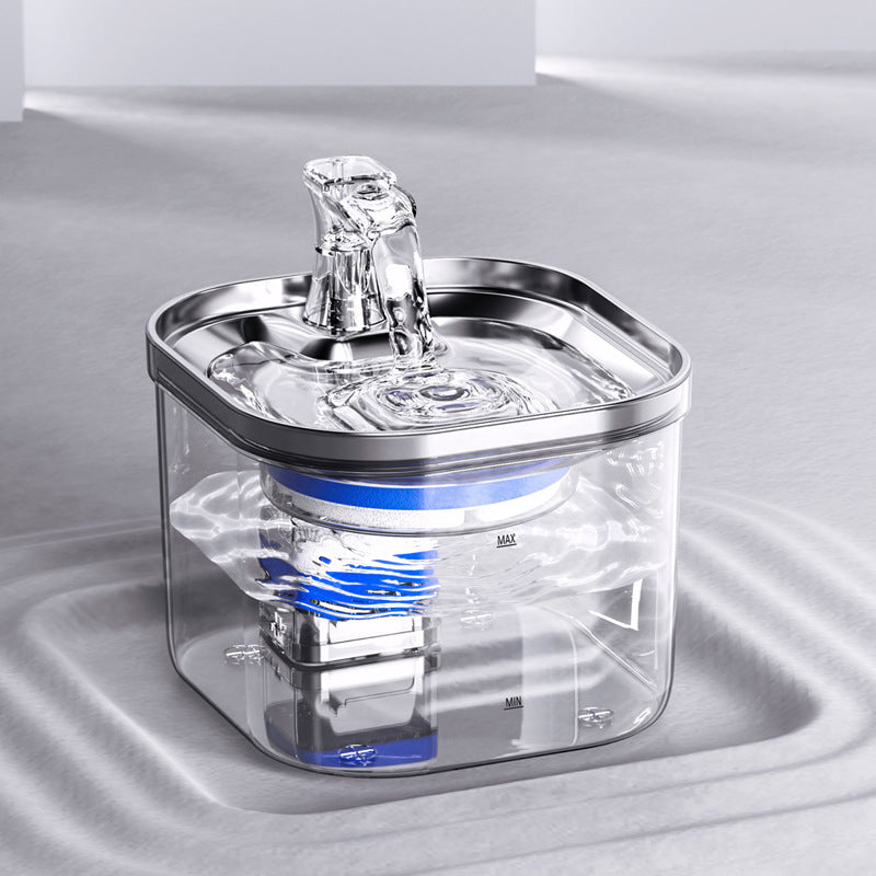 automatická nerezová pet water fountain s ultratichým čerpadlem a velkou kapacitou na vodu pro domácí mazlíčky.