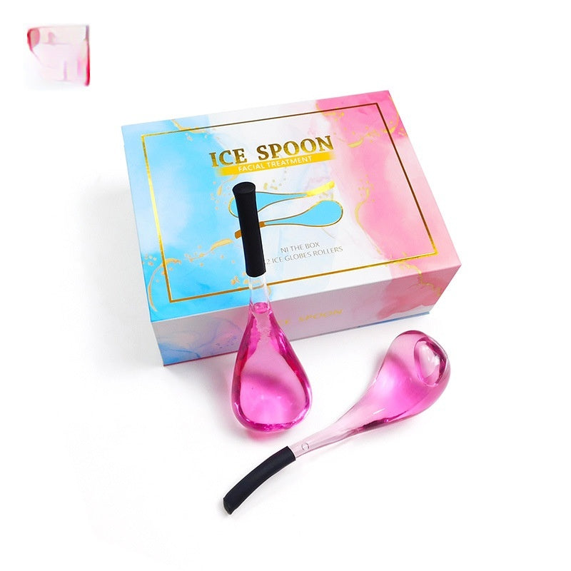 Beauty spoon ice wave instrument v růžovém provedení s elegantním balením pro zdravou pleť.